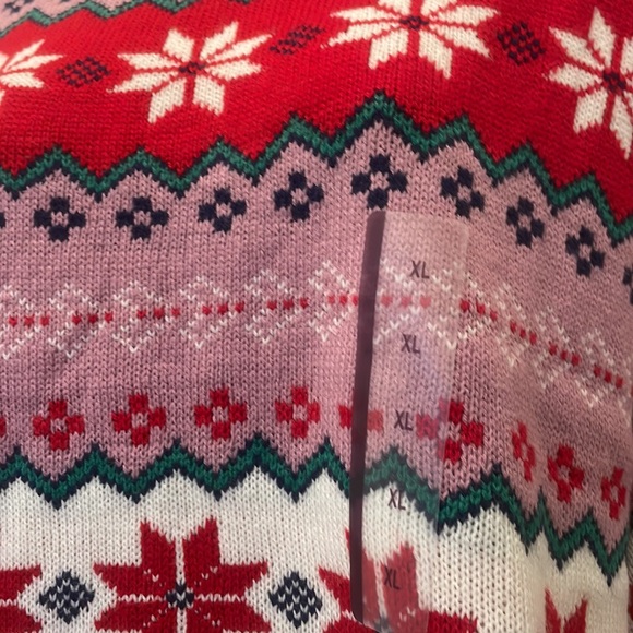 99 degrees pink fair isle striped snowflake sweater size Xl Christmas - Picture 4 of 9